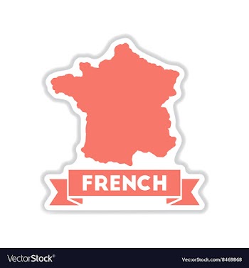Paper sticker on white background map of France vector image