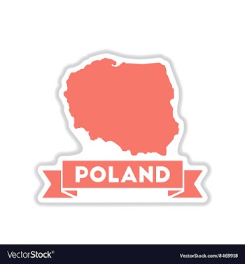 Paper sticker on white background map of Poland vector image