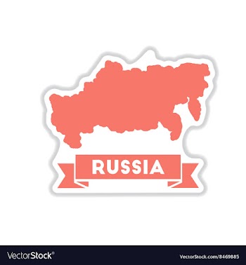 Paper sticker on white background map of Russia vector image