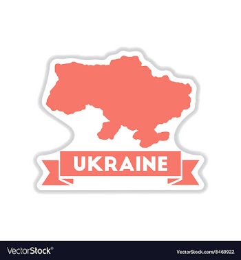 Paper sticker on white background map of Ukraine vector image