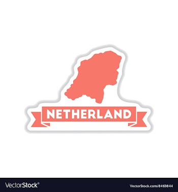 Paper sticker on white background map of vector image