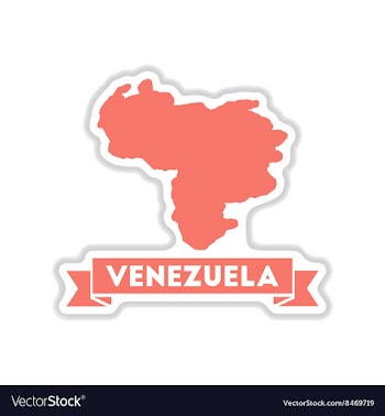 Paper sticker on white background map of Venezuela vector image