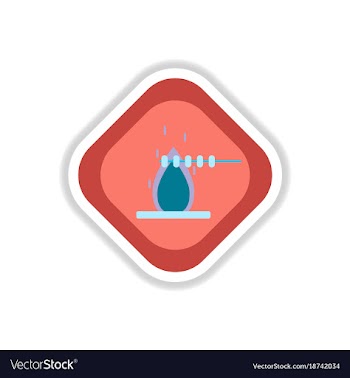 Paper sticker on white background meat roasted on vector image