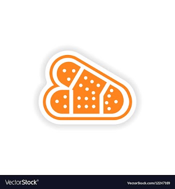 Paper sticker on white background medical patch vector image