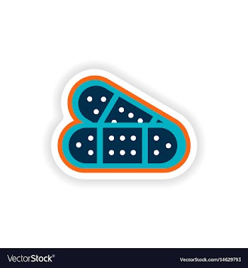 Paper sticker on white background medical patch vector image