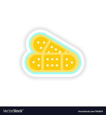 Paper sticker on white background medical patch vector image