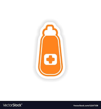 Paper sticker on white background medicament in vector image