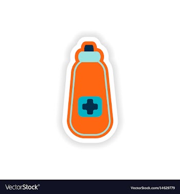 Paper sticker on white background medicament in vector image