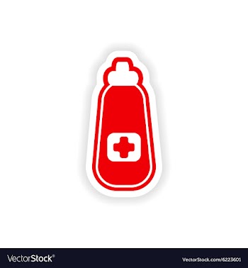 Paper sticker on white background medicament in vector image