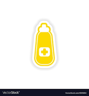 Paper sticker on white background medicament in vector image