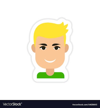 Paper sticker on white background men haircut vector image