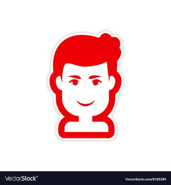 Paper sticker on white background men haircut vector image