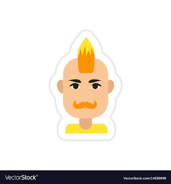 Paper sticker on white background mens haircut vector image
