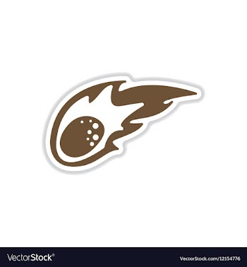 Paper sticker on white background meteorite vector image
