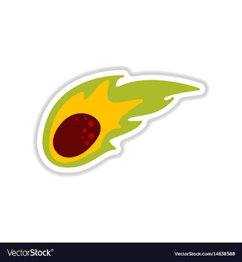 Paper sticker on white background meteorite vector image
