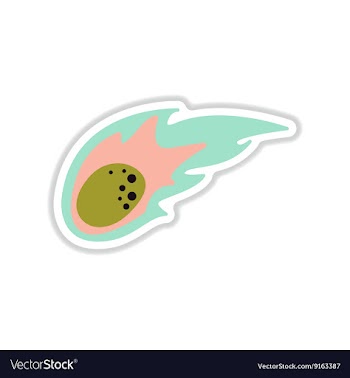 Paper sticker on white background meteorite vector image