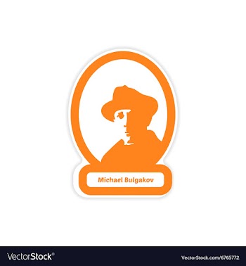 Paper sticker on white background Michael Bulgakov vector image