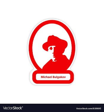 Paper sticker on white background Michael Bulgakov vector image