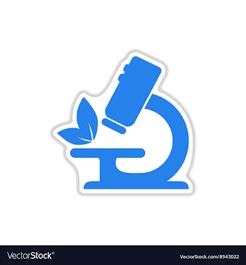 Paper sticker on white background microscope vector image