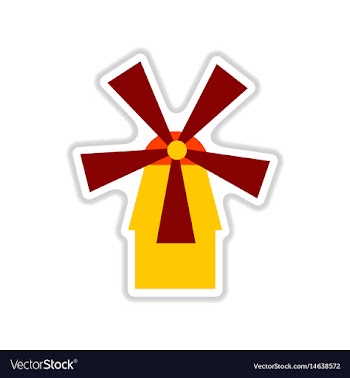 Paper sticker on white background mill vector image