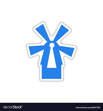 Paper sticker on white background mill vector image