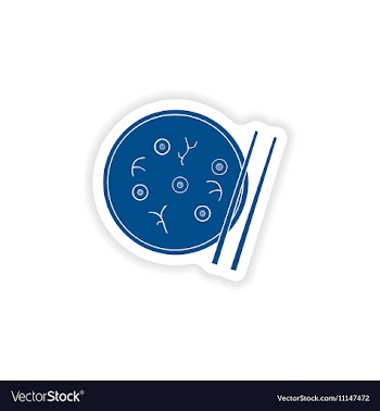 Paper sticker on white background Miso soup vector image