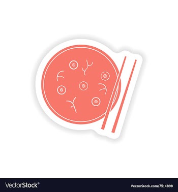Paper sticker on white background Miso soup vector image