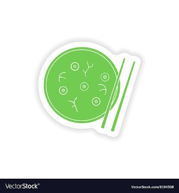 Paper sticker on white background Miso soup vector image