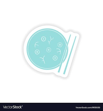 Paper sticker on white background Miso soup vector image