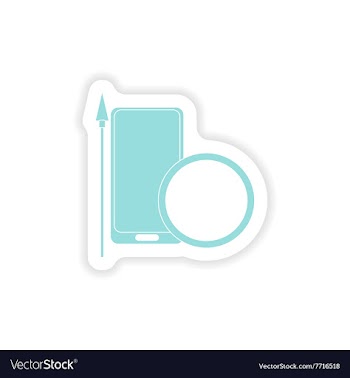 Paper sticker on white background mobile antivirus vector image