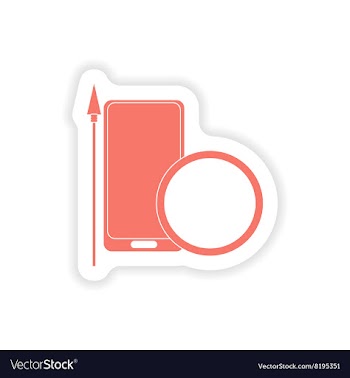 Paper sticker on white background mobile antivirus vector image