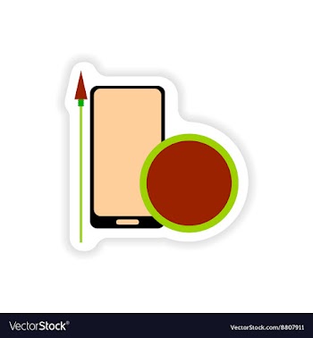 Paper sticker on white background mobile antivirus vector image