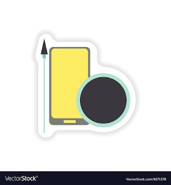 Paper sticker on white background mobile antivirus vector image