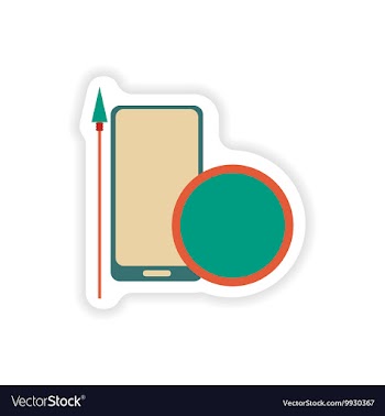 Paper sticker on white background mobile antivirus vector image