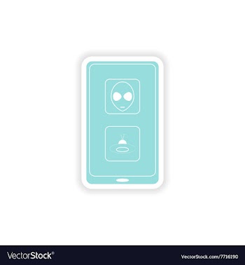 Paper sticker on white background mobile app vector image