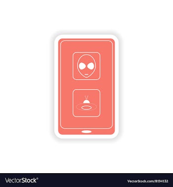 Paper sticker on white background mobile app vector image