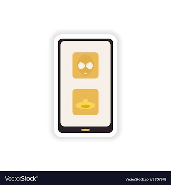 Paper sticker on white background mobile app vector image