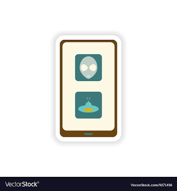 Paper sticker on white background mobile app vector image