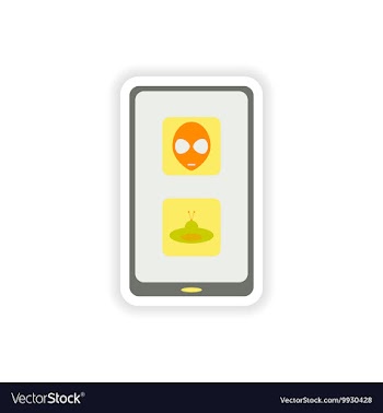 Paper sticker on white background mobile app vector image