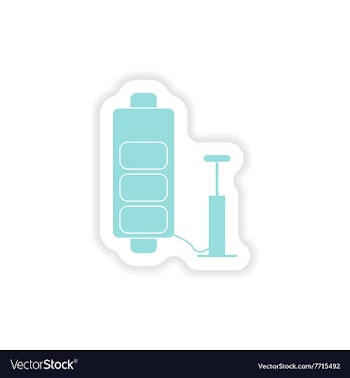 Paper sticker on white background mobile battery vector image