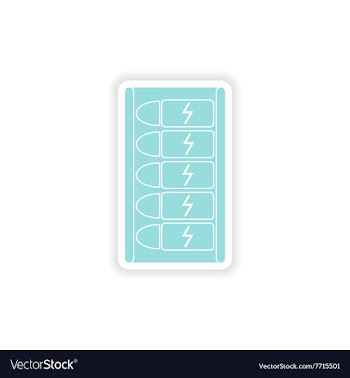 Paper sticker on white background mobile battery vector image