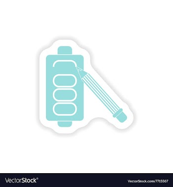 Paper sticker on white background mobile battery vector image