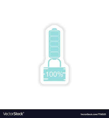 Paper sticker on white background mobile Battery vector image