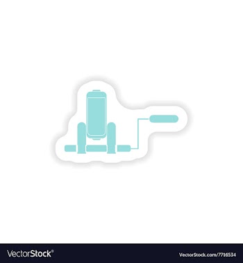 Paper sticker on white background mobile Battery vector image