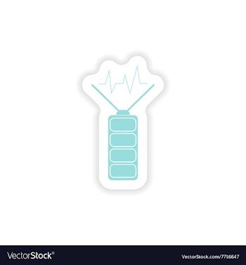 Paper sticker on white background mobile Battery vector image