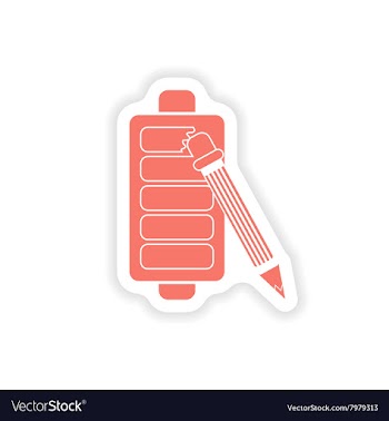 Paper sticker on white background mobile battery vector image