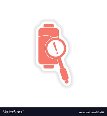 Paper sticker on white background mobile battery vector image