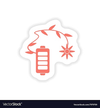 Paper sticker on white background mobile battery vector image