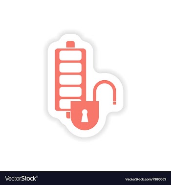 Paper sticker on white background mobile battery vector image