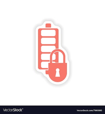 Paper sticker on white background mobile battery vector image